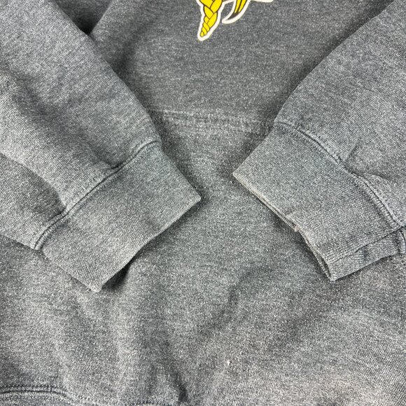 NFL Minnesota Vikings Football Sweatshirt Adult Large Grey Faded Pullover Hoodie - Picture 2 of 15